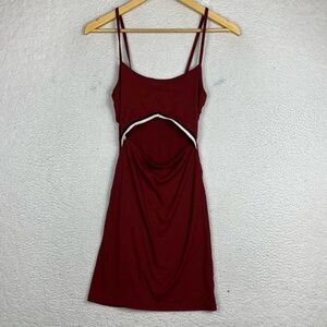 Capella red mini cutout ribbed dress